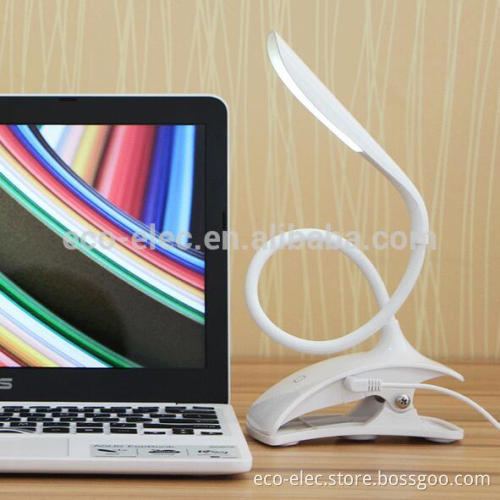 New Flexible Dimmable USB ABS Touch Sensor White LED Clip on Beside Book Reading Light Table Desk Lamp For Bed/Gift